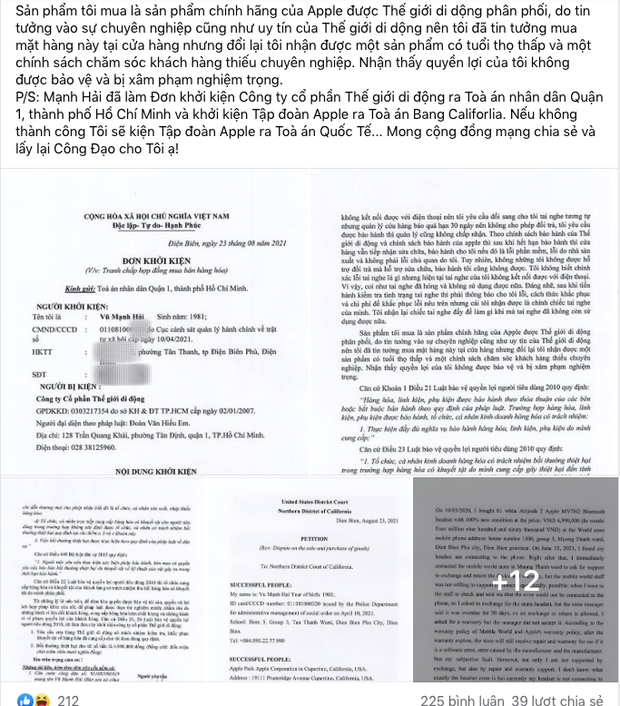Không được đổi sản phẩm hết bảo hành, một người Việt kiện Thế Giới Di Động và kiện luôn cả Apple - Ảnh 1.