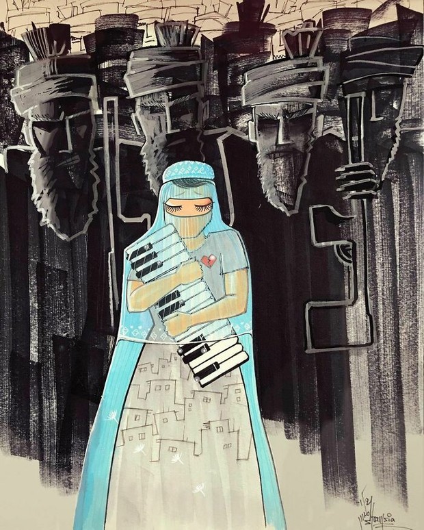 Nữ nghệ sĩ graffiti hiếm hoi của Afghanistan và 20 tác phẩm đường phố đầy ám ảnh về thân phận người phụ nữ - Ảnh 20.