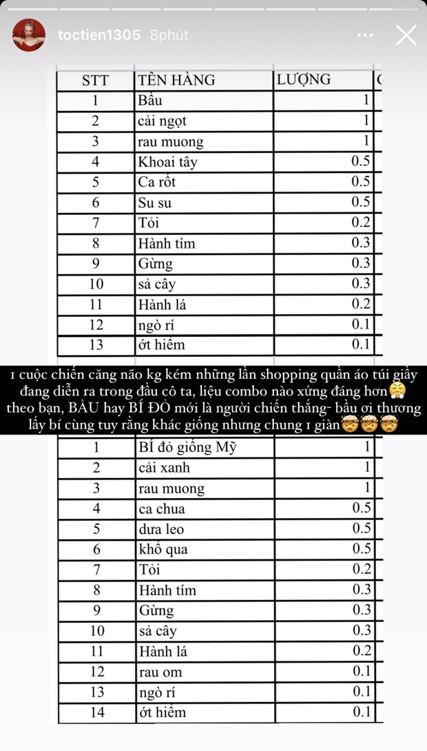 Tóc Tiên than căng não vì đi chợ online nhưng vẫn đẻ hẳn menu đồ sộ 30 món, ông chồng sướng nhất mùa dịch gọi tên Touliver - Ảnh 15. Tóc Tiên than căng não vì đi chợ online nhưng vẫn đẻ hẳn menu đồ sộ 30 món, ông chồng sướng nhất mùa dịch gọi tên Touliver - Ảnh 15.