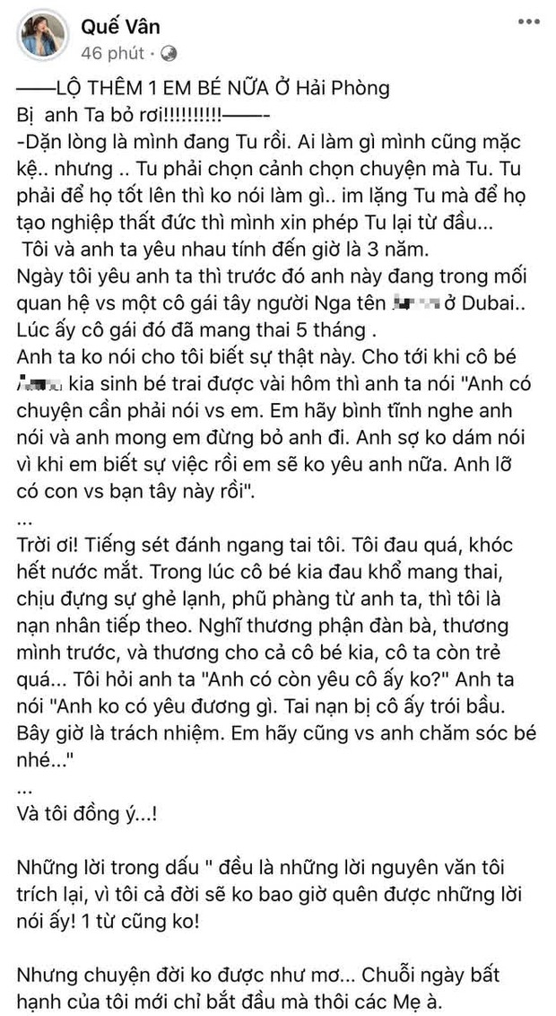 Quế Vân bức xúc tố bạn trai có 3 con riêng nhưng bỏ rơi, từng đánh cô đến chảy máu giữa đường lúc đang mang bầu - Ảnh 2.