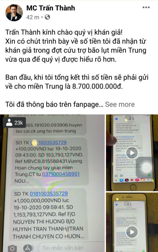 Netizen tổng tấn công đòi sao kê từ thiện, phát ngôn của Trấn Thành hot lại: Phải giải trình thì thà tụi em không làm, đó không phải nhiệm vụ - Ảnh 7. Netizen tổng tấn công đòi sao kê từ thiện, phát ngôn của Trấn Thành hot lại: Phải giải trình thì thà tụi em không làm, đó không phải nhiệm vụ - Ảnh 7.