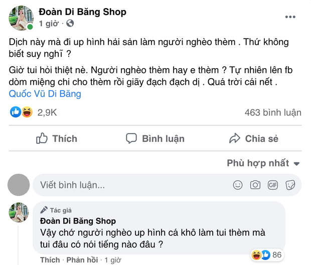 Bị khịa chuyện từ thiện khi khoe mâm hải sản to đùng vật vã giữa mùa dịch, nữ đại gia Quận 7 nói gì? - Ảnh 2. Bị khịa chuyện từ thiện khi khoe mâm hải sản to đùng vật vã giữa mùa dịch, nữ đại gia Quận 7 nói gì? - Ảnh 2.