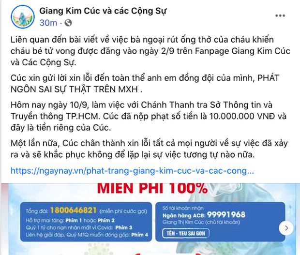 Vừa đăng bài xin lỗi vì đưa tin sai sự thật vụ bà ngoại rút ống thở của cháu, Giang Kim Cúc liền quay xe, bỏ luôn phần xin lỗi CĐM và gia đình nạn nhân - Ảnh 2. Vừa đăng bài xin lỗi vì đưa tin sai sự thật vụ bà ngoại rút ống thở của cháu, Giang Kim Cúc liền quay xe, bỏ luôn phần xin lỗi CĐM và gia đình nạn nhân - Ảnh 2.