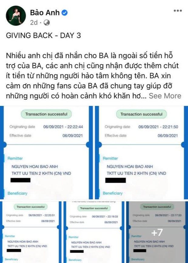 Cách làm từ thiện của Bảo Anh: Bỏ tiền túi chuyển khoản thẳng đến người cần hỗ trợ, làm cầu nối giữa bà con và các nhà hảo tâm - Ảnh 3. Cách làm từ thiện của Bảo Anh: Bỏ tiền túi chuyển khoản thẳng đến người cần hỗ trợ, làm cầu nối giữa bà con và các nhà hảo tâm - Ảnh 3.