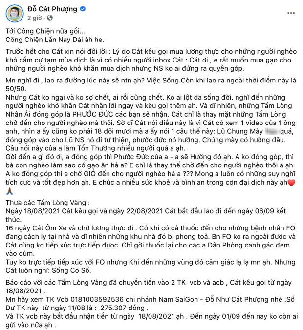 Cát Phượng phản ứng gắt khi có anh gì đó xuyên tạc chuyện từ thiện, công khai sao kê cùng 1 tuyên bố quan trọng - Ảnh 2. Cát Phượng phản ứng gắt khi có anh gì đó xuyên tạc chuyện từ thiện, công khai sao kê cùng 1 tuyên bố quan trọng - Ảnh 2.