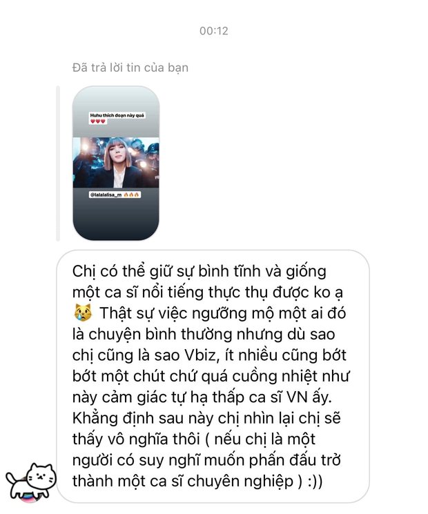 Ủng hộ MV Lisa nhưng bị mỉa mai hạ thấp nghệ sĩ Việt, hiện tượng cover từng chiếm top 1 trending đáp trả thẳng - Ảnh 3. Ủng hộ MV Lisa nhưng bị mỉa mai hạ thấp nghệ sĩ Việt, hiện tượng cover từng chiếm top 1 trending đáp trả thẳng - Ảnh 3.