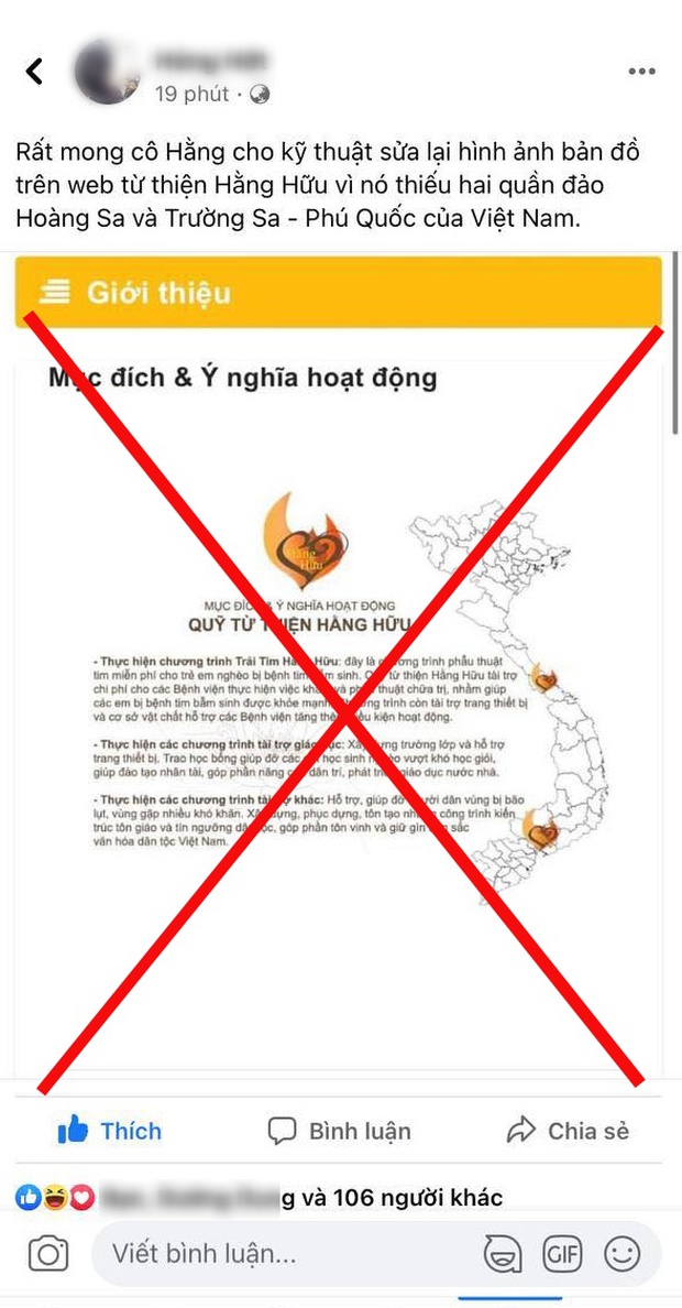 Bản đồ trên website của Quỹ Hằng Hữu “quên” quần đảo Hoàng Sa - Trường Sa, CĐM mong doanh nhân Phương Hằng sớm bổ sung - Ảnh 1. Bản đồ trên website của Quỹ Hằng Hữu “quên” quần đảo Hoàng Sa - Trường Sa, CĐM mong doanh nhân Phương Hằng sớm bổ sung - Ảnh 1.