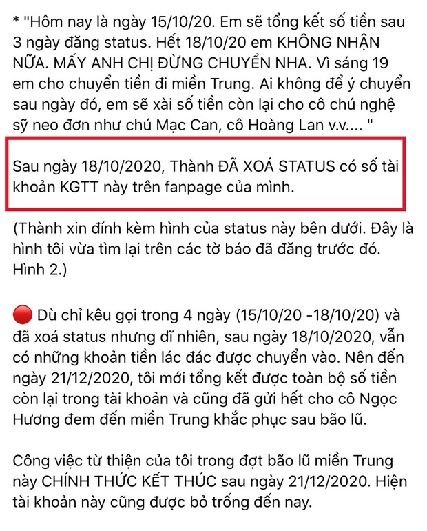 Rầm rộ thông tin Trấn Thành xóa bài đăng kêu gọi từ thiện từ mùa lũ năm ngoái, thực hư là gì? - Ảnh 3. Rầm rộ thông tin Trấn Thành xóa bài đăng kêu gọi từ thiện từ mùa lũ năm ngoái, thực hư là gì? - Ảnh 3.