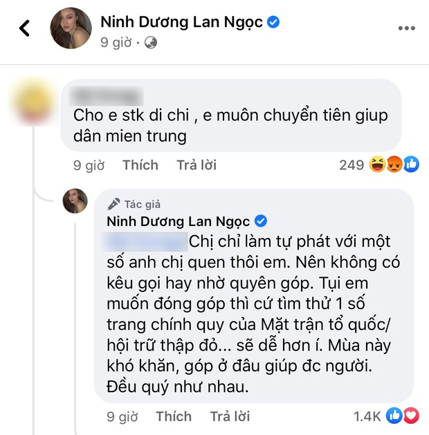 Giữa bão sao kê của loạt sao Việt đình đám, Lan Ngọc phản ứng cực khéo khi bị hỏi số tài khoản để quyên góp! - Ảnh 3.