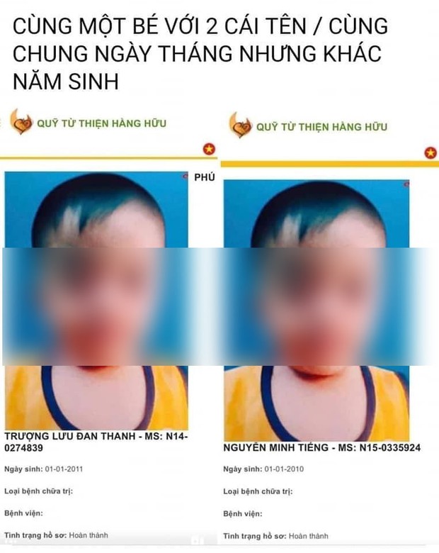 CĐM phát hiện hàng loạt bất thường về hồ sơ bệnh nhi của Quỹ từ thiện Hằng Hữu: 1 ảnh chân dung 2 hồ sơ, ngày phẫu thuật sớm hơn ngày sinh... 1 năm - Ảnh 2. CĐM phát hiện hàng loạt bất thường về hồ sơ bệnh nhi của Quỹ từ thiện Hằng Hữu: 1 ảnh chân dung 2 hồ sơ, ngày phẫu thuật sớm hơn ngày sinh... 1 năm - Ảnh 2.