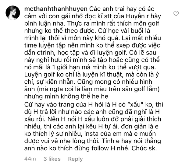 Đăng ảnh kèm quan điểm con gái ra sân golf không phải để cua đại gia, nữ MC bất ngờ bị 1 netizen vào khịa từng câu chữ - Ảnh 4.