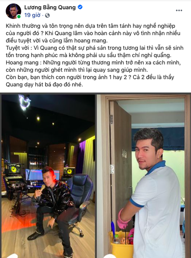 Lương Bằng Quang tự so sánh ảnh trước và sau khi làm nhân viên dọn vệ sinh, tiết lộ đang bị nhiều người xa cách - Ảnh 2. Lương Bằng Quang tự so sánh ảnh trước và sau khi làm nhân viên dọn vệ sinh, tiết lộ đang bị nhiều người xa cách - Ảnh 2.