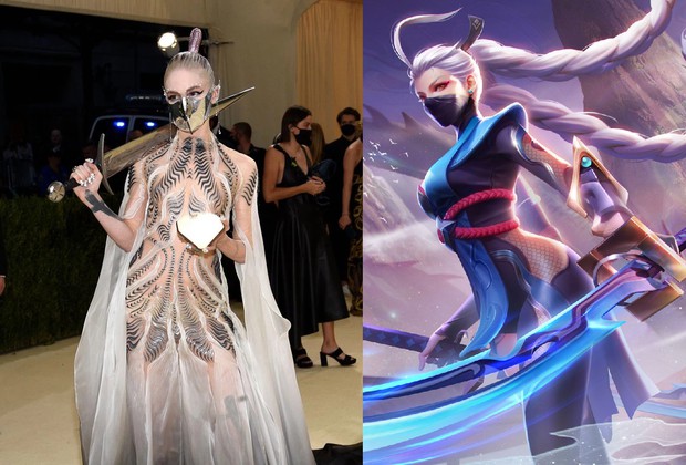 Ngắm thảm đỏ Met Gala 2021, game thủ nhìn đâu cũng thấy toàn tướng và skin Liên Quân Mobile - Ảnh 1.