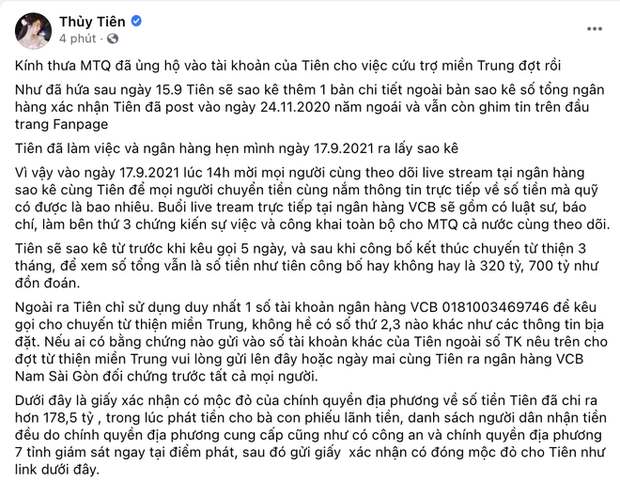 21 tiếng trước giờ công bố sao kê, Thuỷ Tiên có động thái gây chú ý - Ảnh 2. 21 tiếng trước giờ công bố sao kê, Thuỷ Tiên có động thái gây chú ý - Ảnh 2.