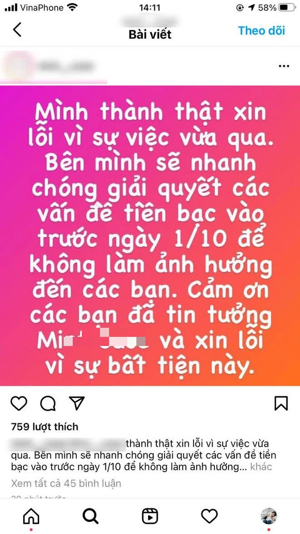 Chủ shop hợp tác với nhiều KOL dính “phốt” quỵt tiền lên tiếng xin lỗi, khẳng định sẽ giải quyết các vấn đề trước ngày 1/10 - Ảnh 3.