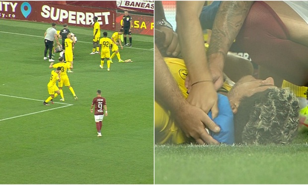 Pháo phát nổ trên sân, cầu thủ né cực dẻo nhưng vẫn đổ gục xuống bất tỉnh - Ảnh 2.