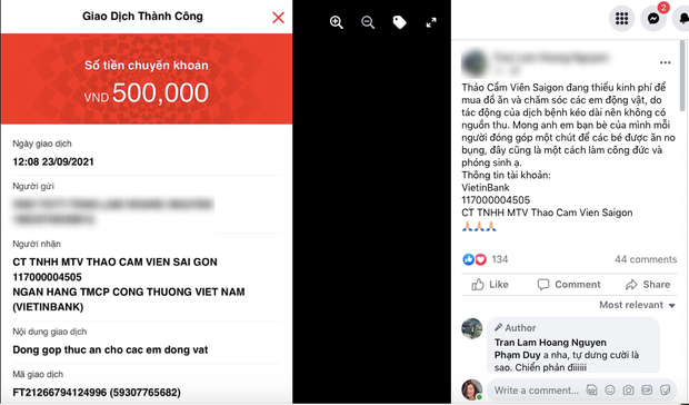 Dân mạng chuyển khoản liền tay cứu trợ bầy thú ở Thảo Cầm Viên: Mong không bé nào thiếu ăn trong mùa dịch này! - Ảnh 3.