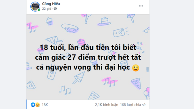 Thực hư chuyện nam sinh 27 điểm trượt tất cả các nguyện vọng ĐH gây bão MXH? - Ảnh 1. Thực hư chuyện nam sinh 27 điểm trượt tất cả các nguyện vọng ĐH gây bão MXH? - Ảnh 1.