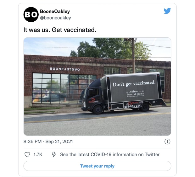 Đừng tiêm vaccine: Chiếc xe tải với thông điệp kỳ lạ gây bão cả nước Mỹ nhưng chẳng thấy ai phẫn nộ, bởi đằng sau nó là một ý tưởng thiên tài - Ảnh 2.
