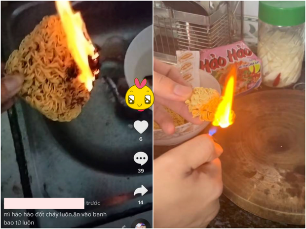 Xuất hiện trào lưu phản cảm đáng lên án: Đốt Mì Hảo Hảo để nguỵ tạo bằng chứng bên trong chứa chất gây ung thư? - Ảnh 2. Xuất hiện trào lưu phản cảm đáng lên án: Đốt Mì Hảo Hảo để nguỵ tạo bằng chứng bên trong chứa chất gây ung thư? - Ảnh 2.