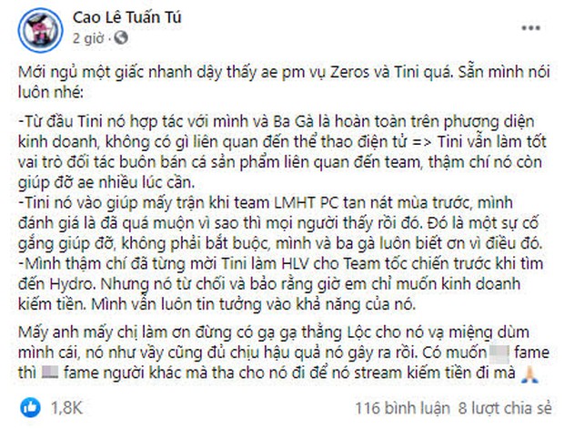 Nghi vấn Zeros mỉa mai, ngầm chỉ trích Tinikun, phản ứng của người trong cuộc cũng cực kỳ gay gắt? - Ảnh 4.