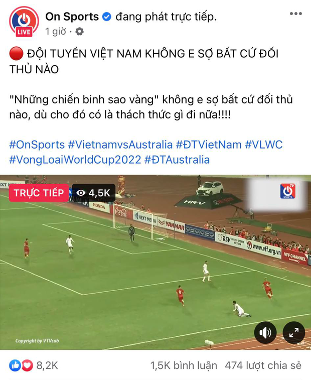 Fanpage On Sports gây phẫn nộ khi fake kêu gọi xem trận Việt Nam - Australia nhưng chỉ phát lại các trận đấu cũ, đánh lừa người hâm mộ để tải ứng dụng? - Ảnh 1.