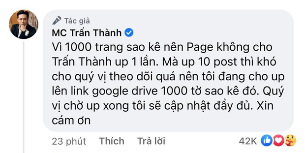 Vì sao Trấn Thành phải cồng kềnh đăng hẳn 10 post sao kê, có cách đơn giản hơn mà! - Ảnh 3.