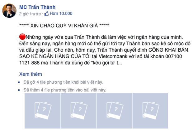 Trấn Thành sửa đến 6 lần bài đăng sao kê từ thiện sau hơn 1 giờ đăng tải, lý do là gì? - Ảnh 5.