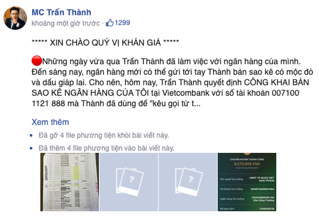 Trấn Thành sửa đến 6 lần bài đăng sao kê từ thiện sau hơn 1 giờ đăng tải, lý do là gì? - Ảnh 6.