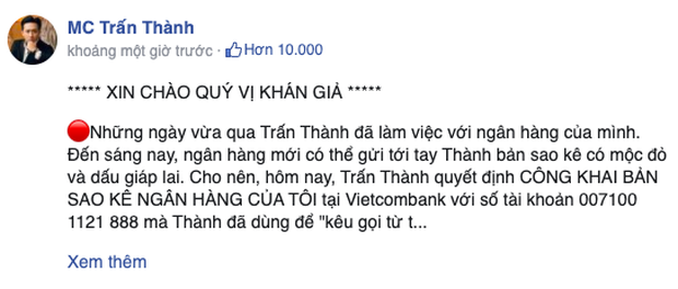 Trấn Thành sửa đến 6 lần bài đăng sao kê từ thiện sau hơn 1 giờ đăng tải, lý do là gì? - Ảnh 7.