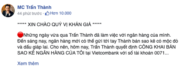 Trấn Thành sửa đến 6 lần bài đăng sao kê từ thiện sau hơn 1 giờ đăng tải, lý do là gì? - Ảnh 9.