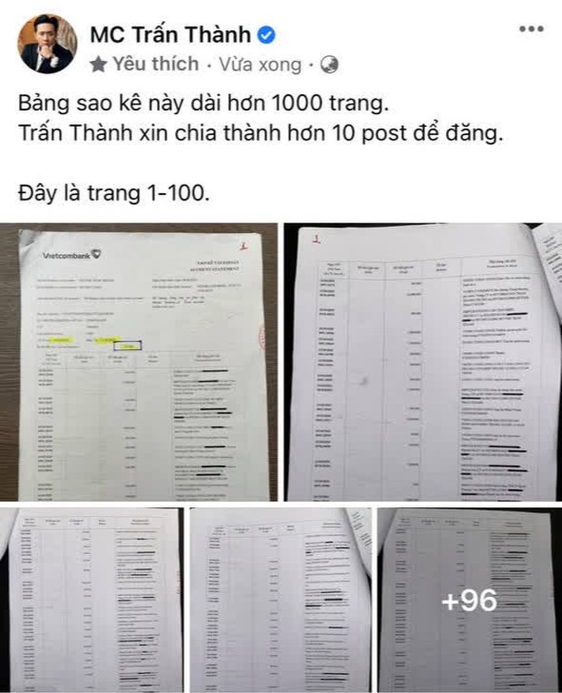 Trấn Thành sửa đến 6 lần bài đăng sao kê từ thiện sau hơn 1 giờ đăng tải, lý do là gì? - Ảnh 2.