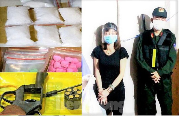 Bắt nữ chủ tiệm massage tàng trữ gần 1,4 kg ma túy cùng súng đạn - Ảnh 1.
