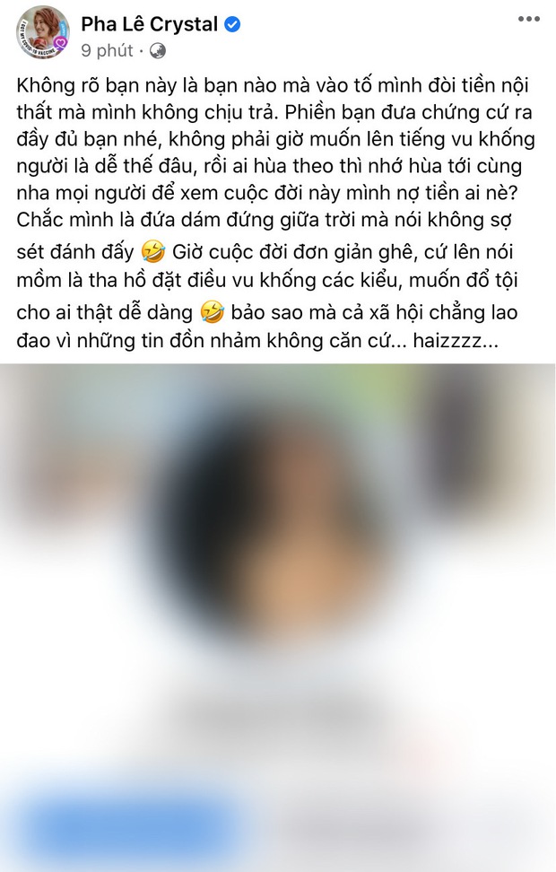 Vừa bóng gió khịa Công Vinh, Pha Lê đã bị tố quỵt tiền, chuyện gì đây? - Ảnh 2. Vừa bóng gió khịa Công Vinh, Pha Lê đã bị tố quỵt tiền, chuyện gì đây? - Ảnh 2.