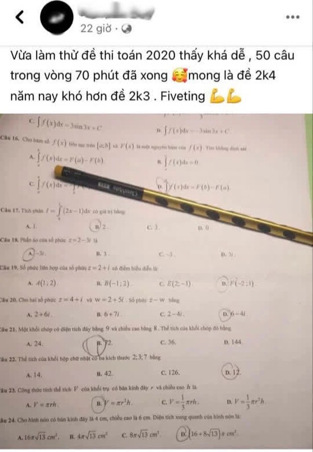 Thanh niên 2k4 tự làm đề thi tốt nghiệp 2020 rồi bĩu môi chê dễ, tưởng học giỏi lắm ai ngờ lại dính phốt sai bét nhè loạt câu hỏi cơ bản - Ảnh 1.