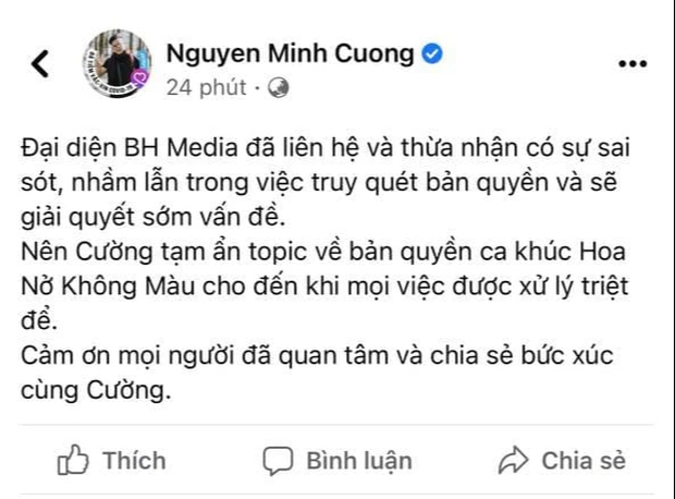 Nhạc sĩ sở hữu hit gần 200 triệu của Hoài Lâm đăng đàn tố BH Media cướp quyền tác giả nhưng chỉ trong phút mốt đã vội ẩn đi - Ảnh 3. Nhạc sĩ sở hữu hit gần 200 triệu của Hoài Lâm đăng đàn tố BH Media cướp quyền tác giả nhưng chỉ trong phút mốt đã vội ẩn đi - Ảnh 3.