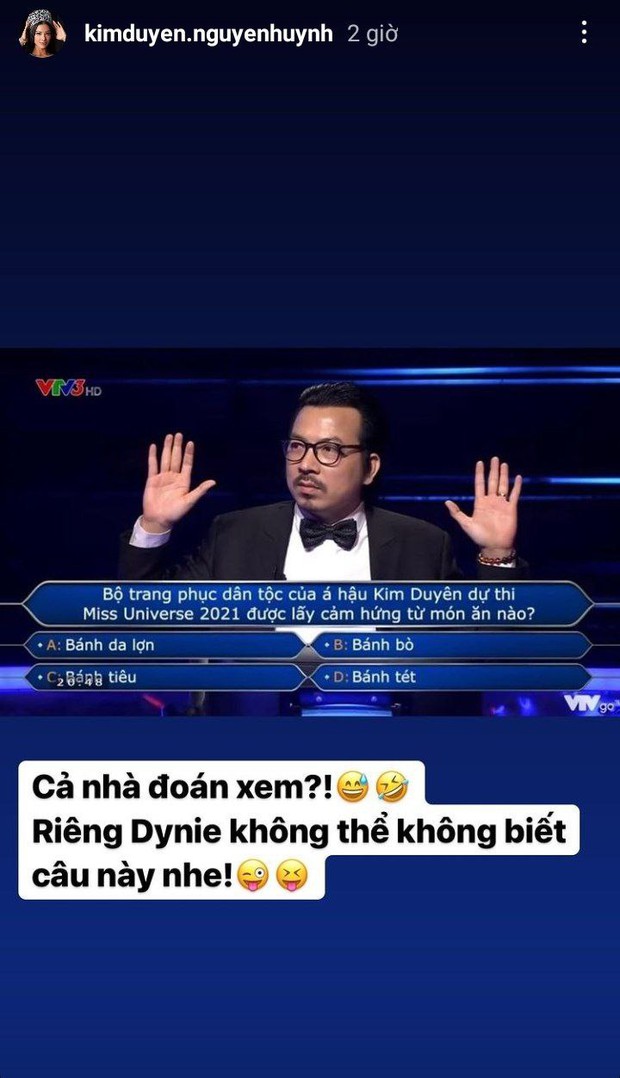 Kim Duyên bất ngờ được nhắc đến trong Ai Là Triệu Phú, câu hỏi khó thế nào mà người chơi phải dùng quyền trợ giúp? - Ảnh 3. Kim Duyên bất ngờ được nhắc đến trong Ai Là Triệu Phú, câu hỏi khó thế nào mà người chơi phải dùng quyền trợ giúp? - Ảnh 3.