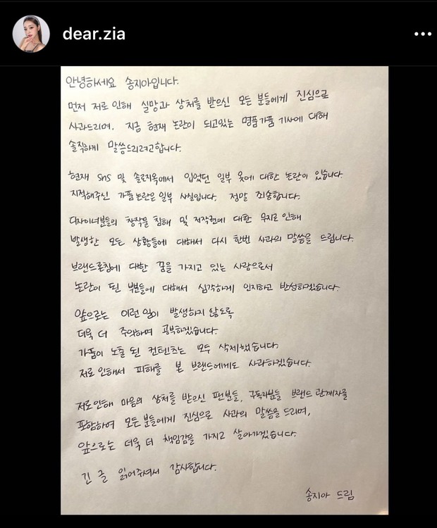 Song Ji-ah bất ngờ thú nhận diện hàng giả đi show đình đám, chấp nhận làm 1 việc để chuộc lỗi - Ảnh 1. Song Ji-ah bất ngờ thú nhận diện hàng giả đi show đình đám, chấp nhận làm 1 việc để chuộc lỗi - Ảnh 1.