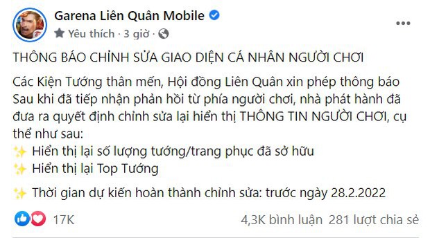 Cập nhật Liên Quân Mobile: Garena chính thức trả lại thứ này sau khi bị game thủ đồng loạt phản đối - Ảnh 3.