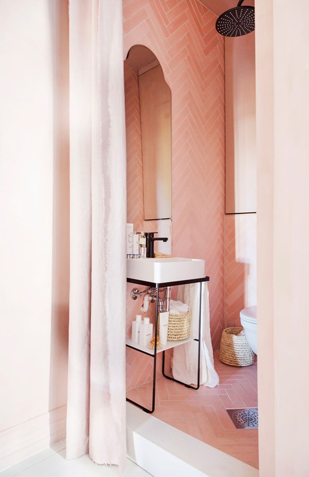 Những kiểu phòng tắm mang sắc hồng hiện đại - Ảnh 5.