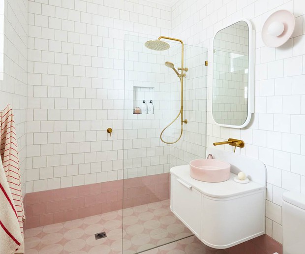 Những kiểu phòng tắm mang sắc hồng hiện đại - Ảnh 1.
