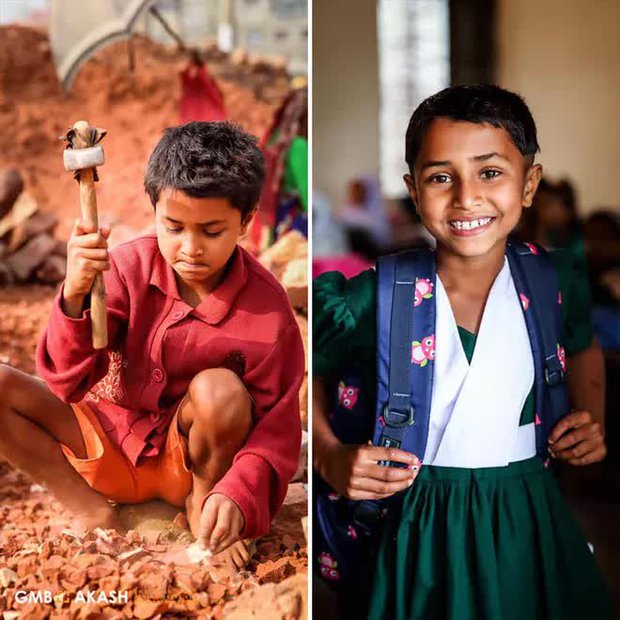 Ghi lại khoảnh khắc trẻ em nghèo trước và sau khi được đi học, nhiếp ảnh gia tạo nên bộ ảnh gây xúc động - Ảnh 11.