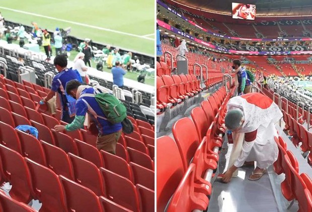 Tinh tế như cổ động viên Nhật Bản: Ở lại dọn rác sau trận đấu dù đội nhà chưa đá - Ảnh 9.