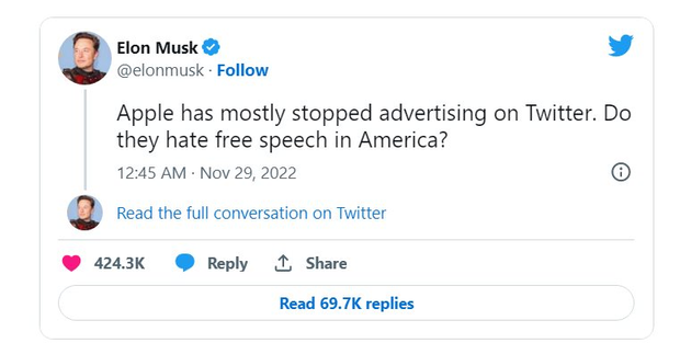 Sai lầm chí mạng của Elon Musk: Đụng vào tổ kiến lửa Apple, nguy cơ khiến Twitter bị bay màu khỏi 1,5 tỷ thiết bị trên toàn thế giới - Ảnh 2.