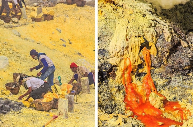 Nghề khai thác mỏ trên miệng núi lửa ở Indonesia: Liều mạng với Tử thần - Ảnh 5.