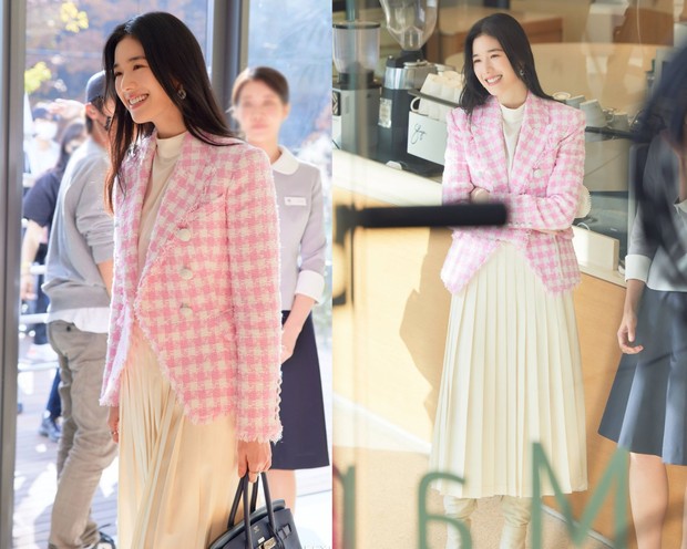 Học cách diện áo khoác vải tweed từ các diễn viên Hàn Quốc - Ảnh 2.