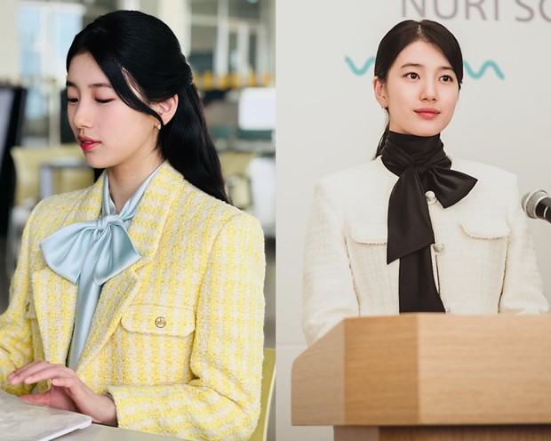 Học cách diện áo khoác vải tweed từ các diễn viên Hàn Quốc - Ảnh 1.