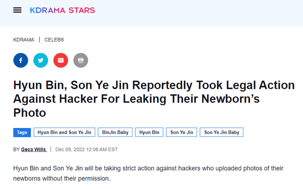Hyun Bin - Son Ye Jin khởi kiện hacker làm rò rỉ ảnh con trai đầu lòng? - Ảnh 2.