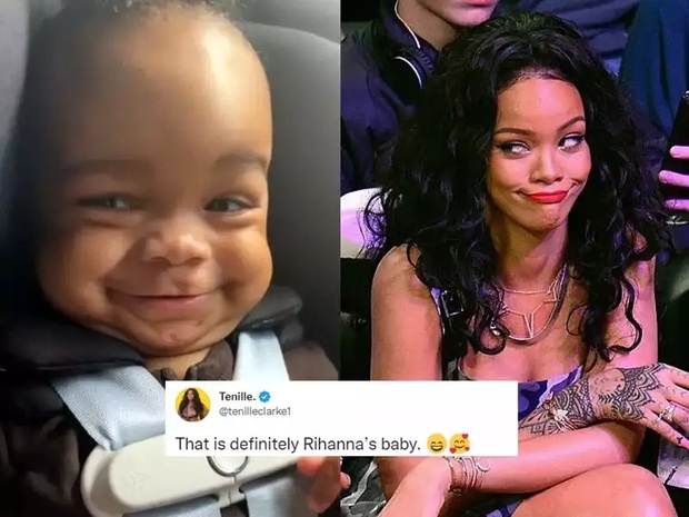 Rihanna lần đầu khoe diện mạo con trai đầu lòng, chỉ 1 khoảnh khắc ngắn đã gây bão cả MXH - Ảnh 3.