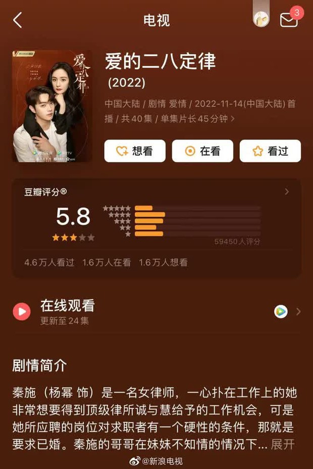 Phim của Dương Mịch - Hứa Khải bị chấm điểm Douban thấp, Weibo tràn ngập lời chê bai - Ảnh 1.